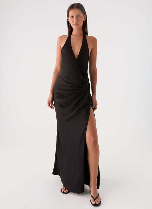 Lumae Maxi Halter Dress - Black
