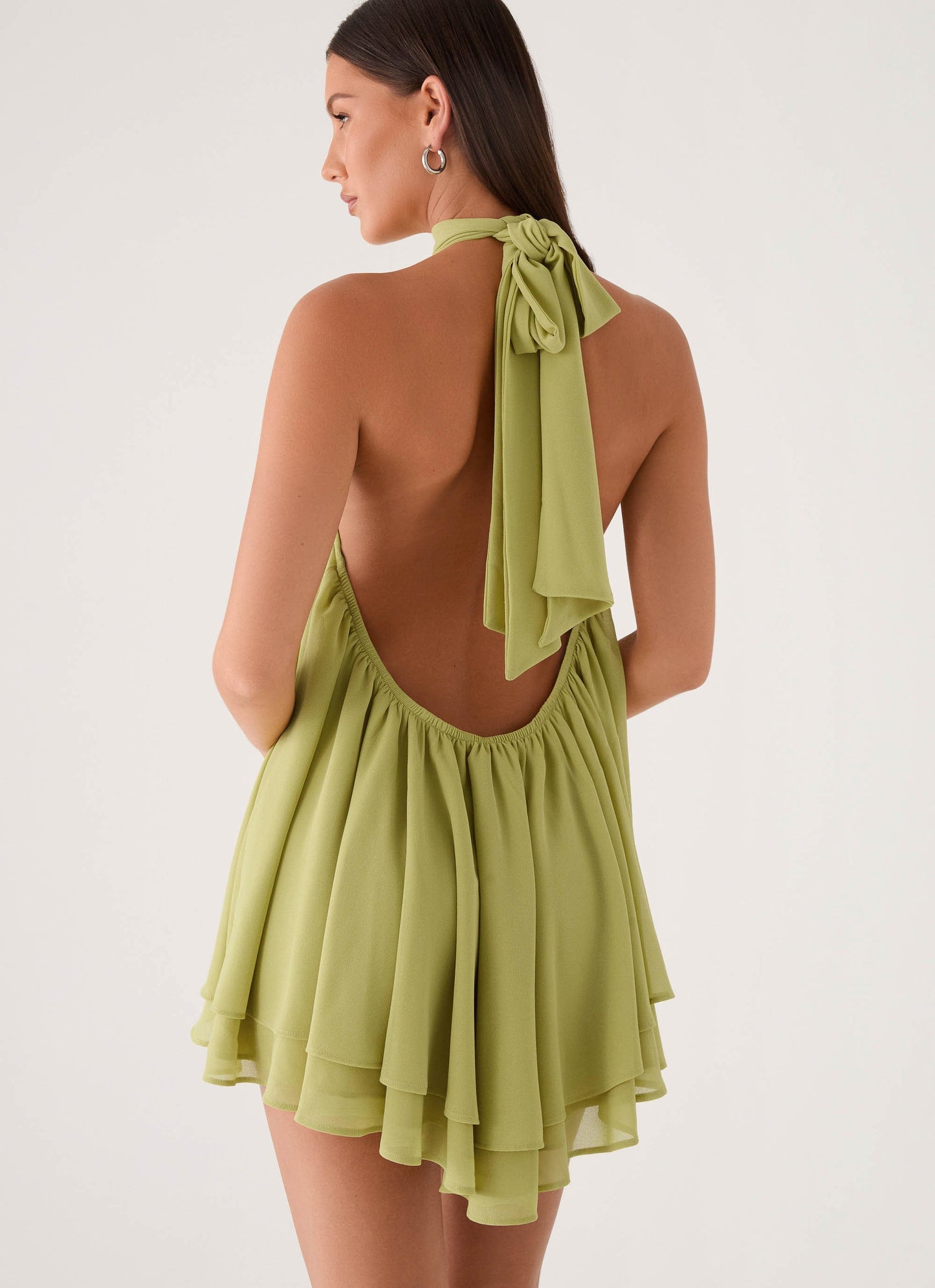 Lyrah Mini Halter Dress - Lime