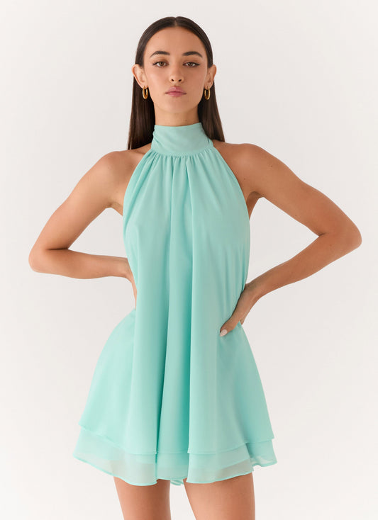 Mini Halter Dress Lyrah - Mint