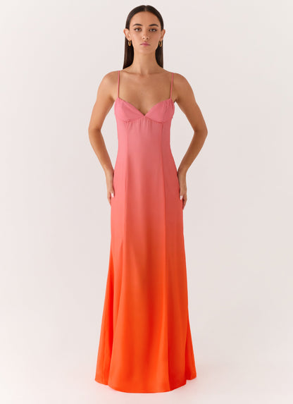 Vestido Maxi Madelyn - Gradiente do Pôr do Sol