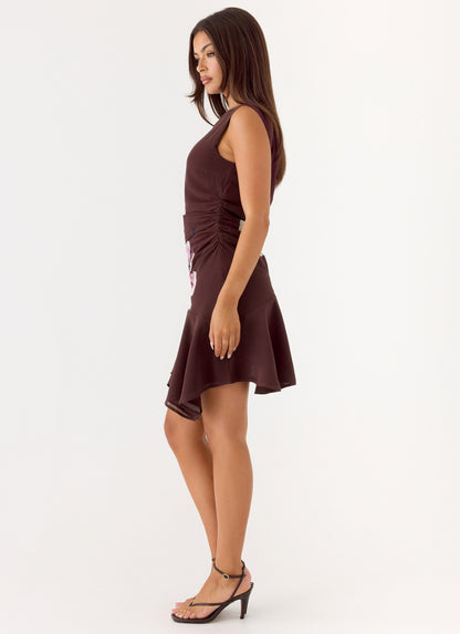 Vestido Mini Assimétrico Maris - Estampa Velvet Bloom