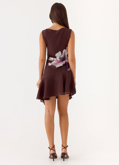 Vestido Mini Assimétrico Maris - Estampa Velvet Bloom