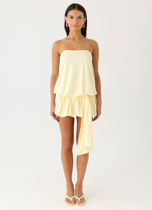 Vestido Mini Amarelo Sem Alças Mazie