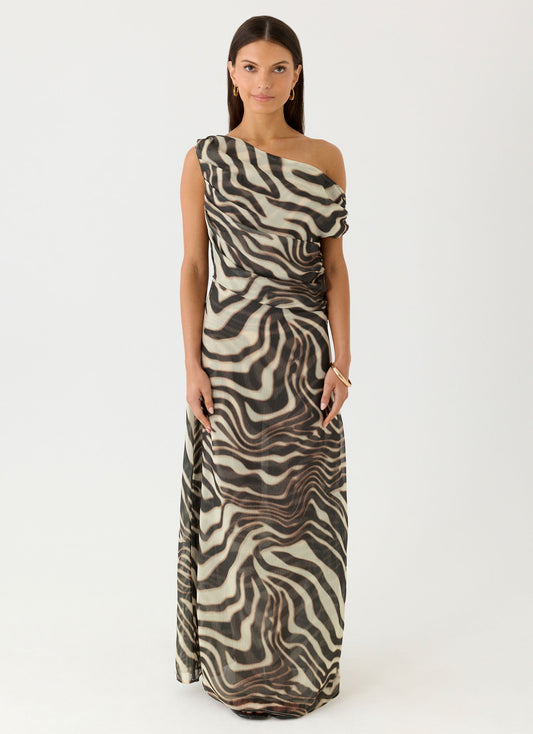 Maxi Dress with Zebra Print