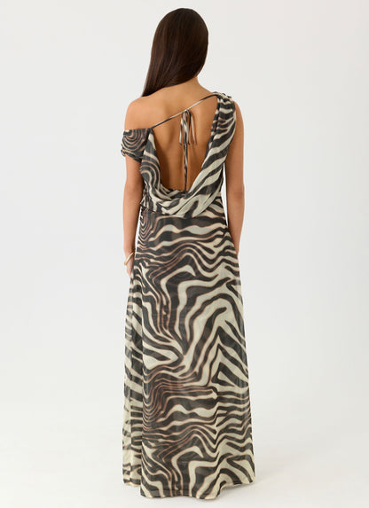 Maxi Dress with Zebra Print