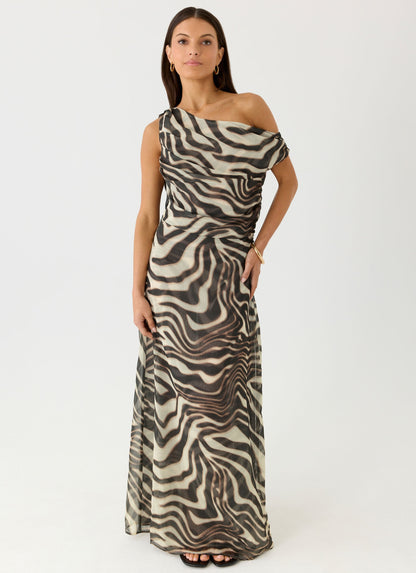 Maxi Dress with Zebra Print