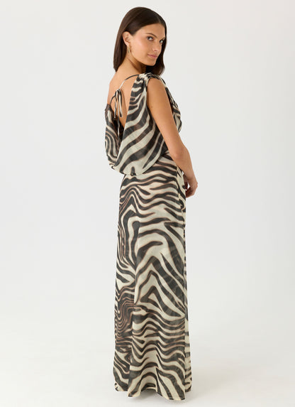 Maxi Dress with Zebra Print