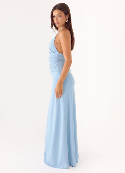 Vestido Maxi Artesanal Miliano en Color Azul