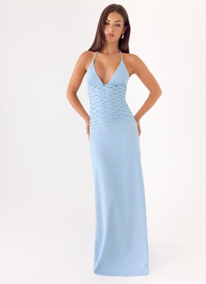 Vestido Maxi Artesanal Miliano en Color Azul