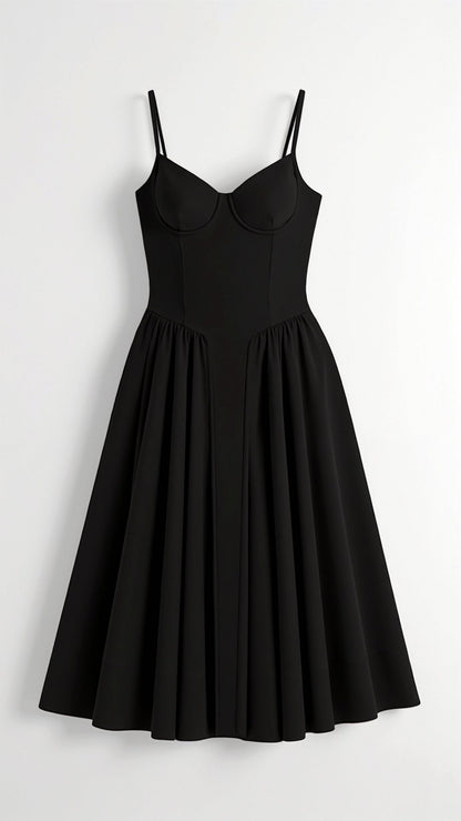 Odete - Midi Dress with Structured Bodice