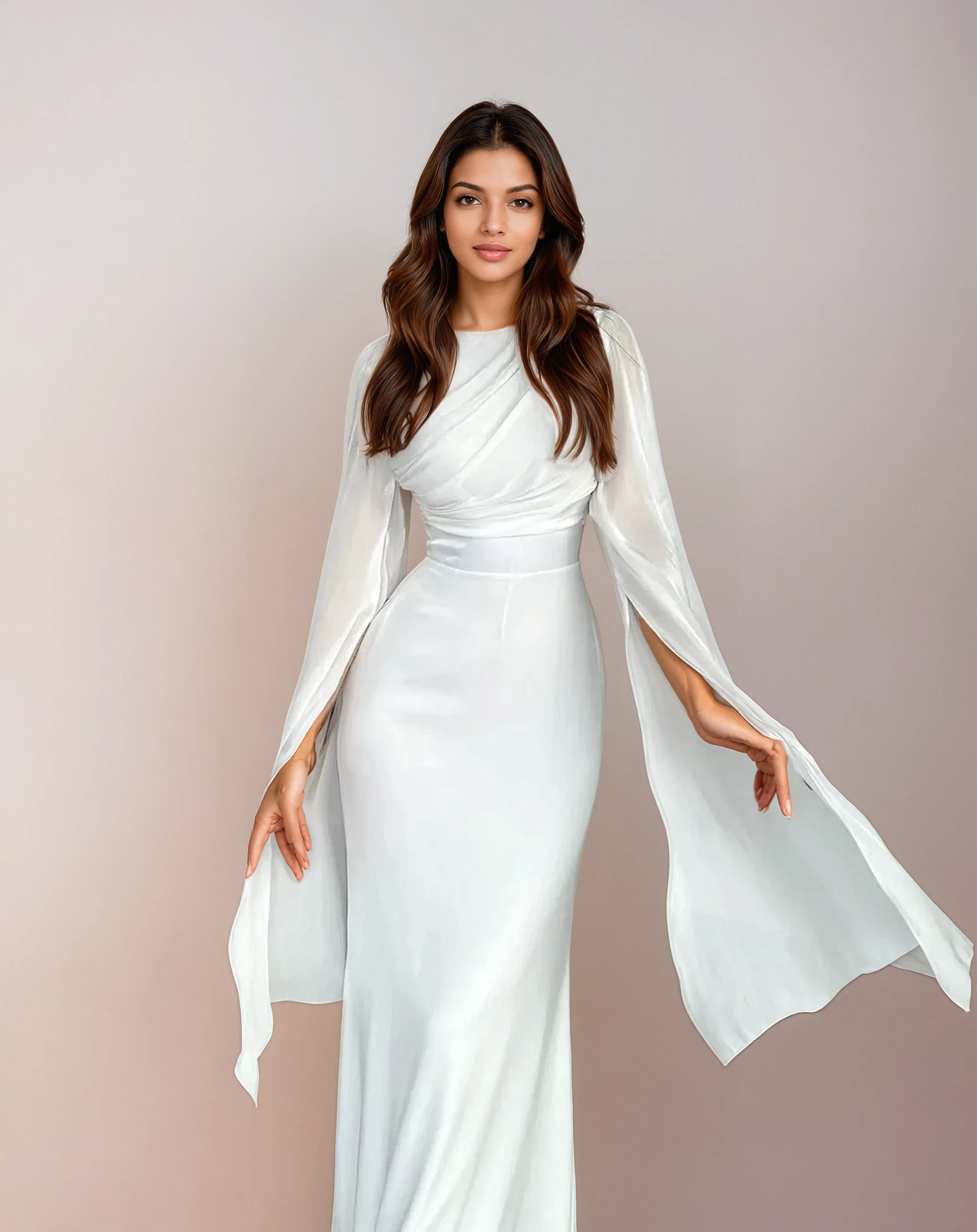 Isabela - Long Satin Dress