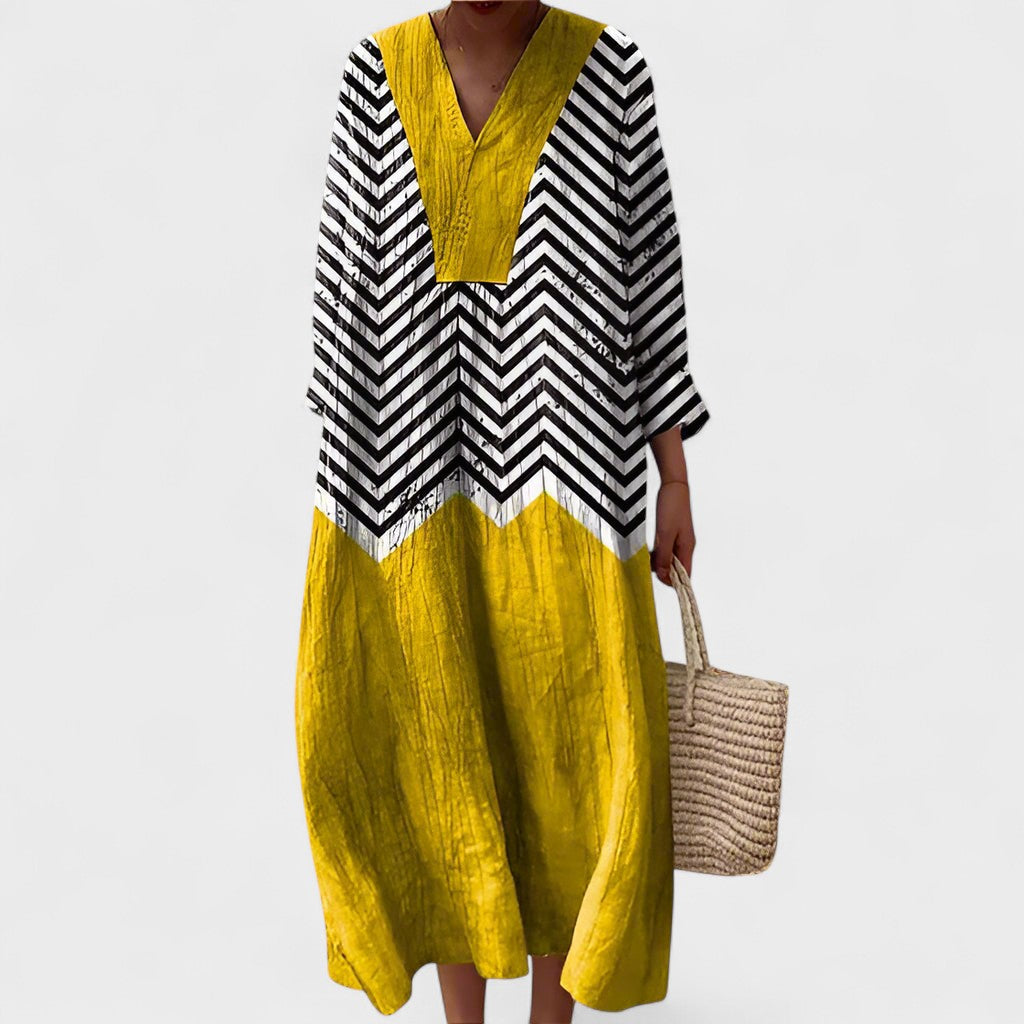 Carla - Elegante Vestido con Diseño Geométrico