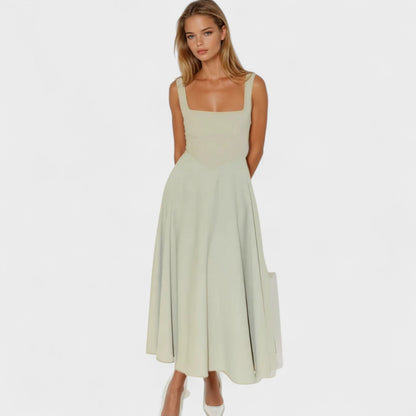 Maribel - Midi Dress with Square Neckline