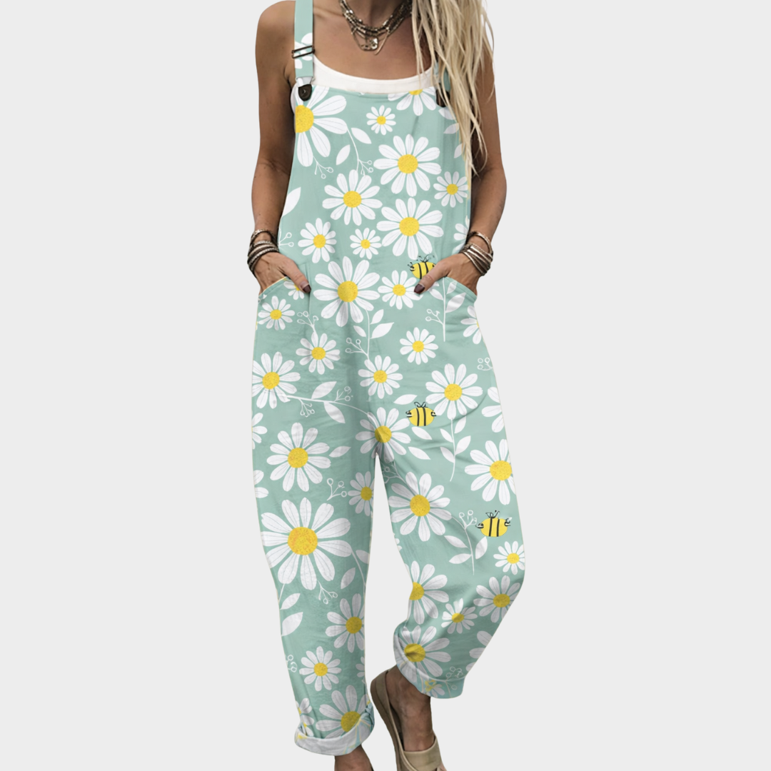 Confortável Macacão Estampado