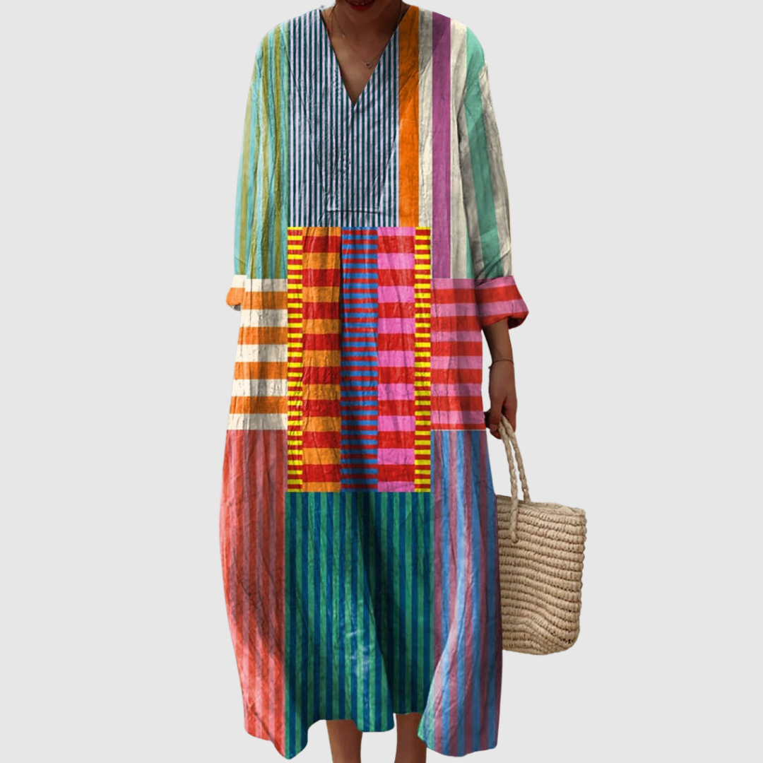 Mia - Vestido con Diseño Geométrico