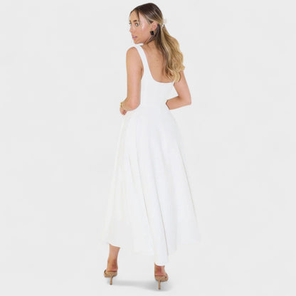 Maribel - Midi Dress with Square Neckline