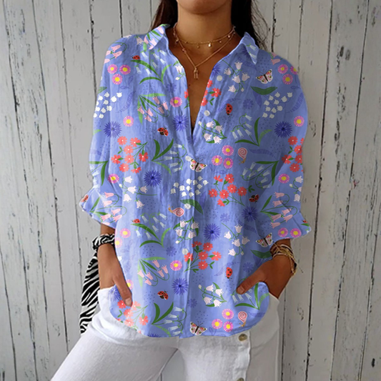 Ana - Blusa Floral Leve do Jardim