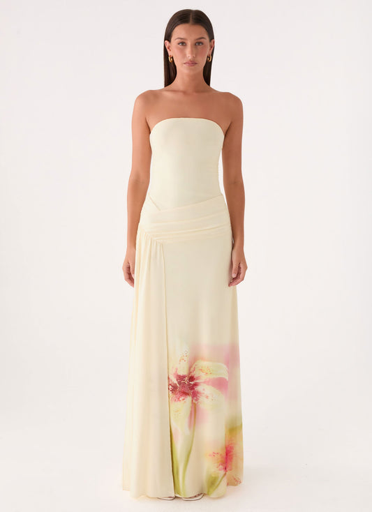 Vestido Maxi Sem Alças Palomar - Tom de Lírio Suave