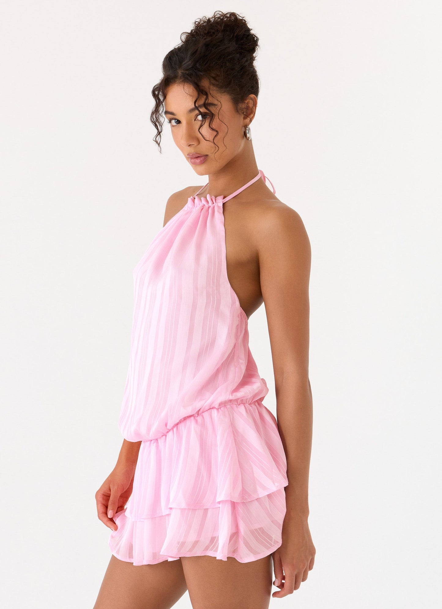 Vestido Mini Halter Rosa Parade