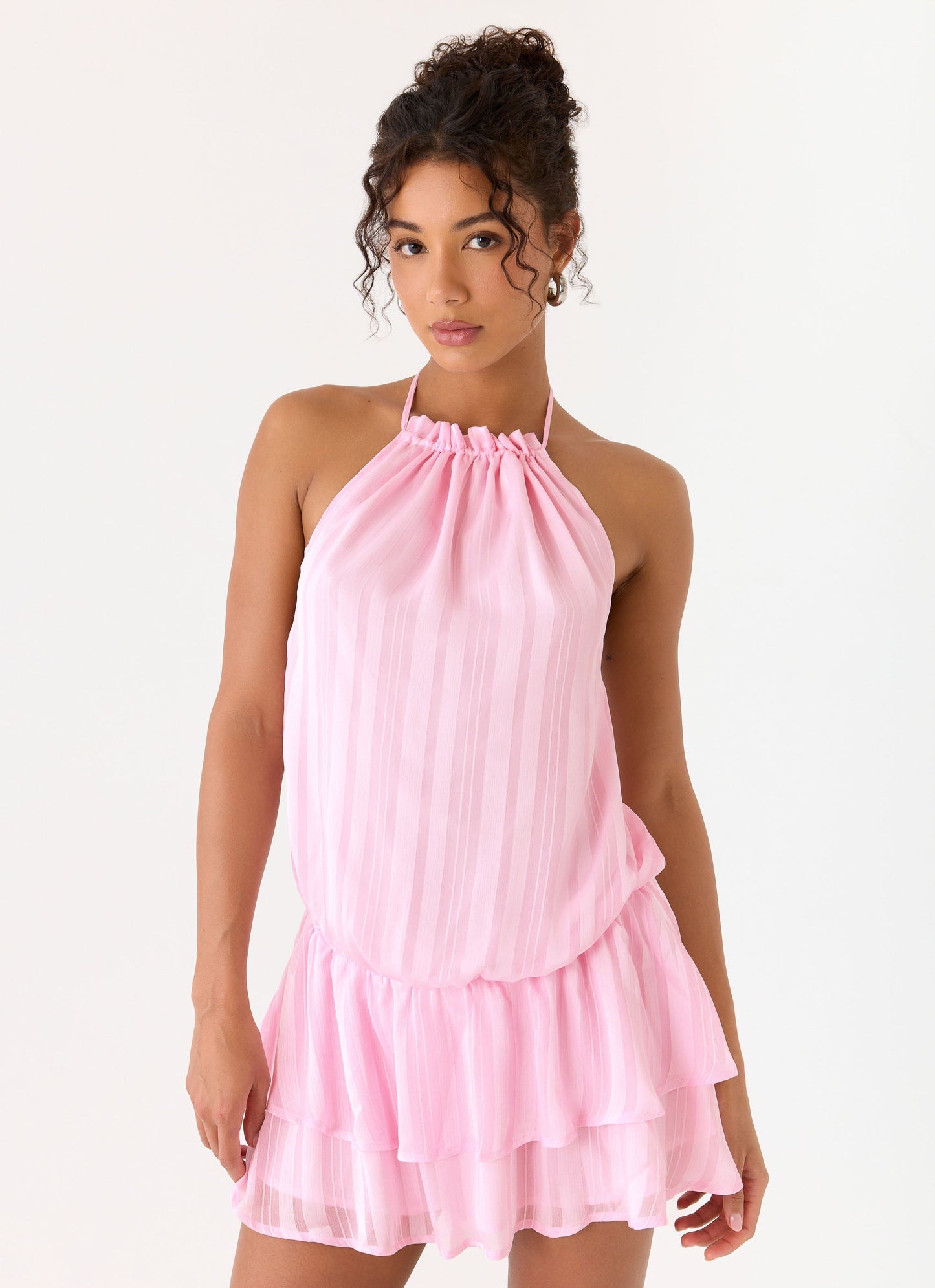 Vestido Mini Halter Rosa Parade