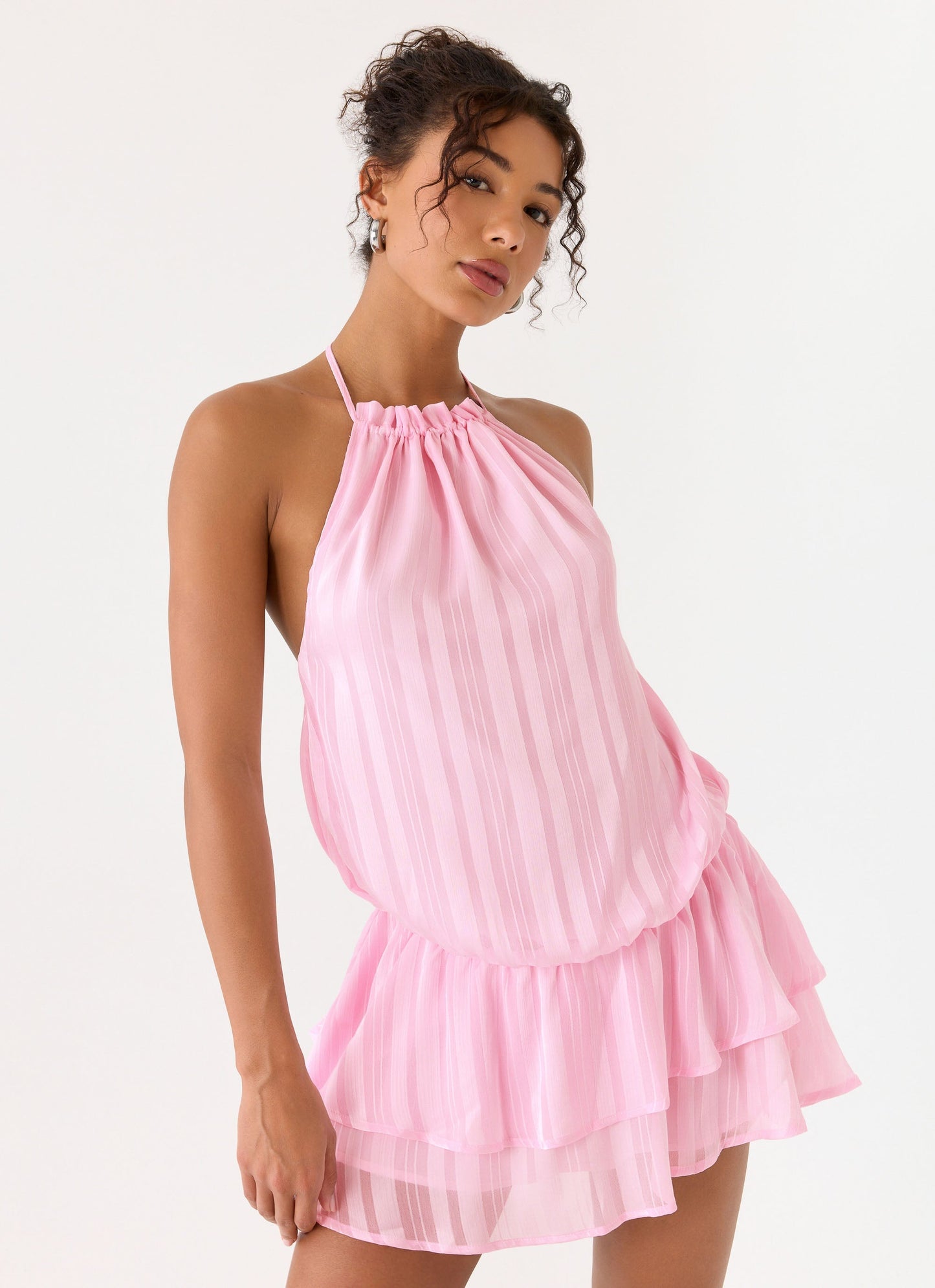 Vestido Mini Halter Rosa Parade