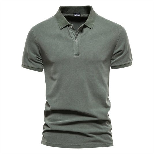 Polo de Cuello Acanalado con Tres Botones