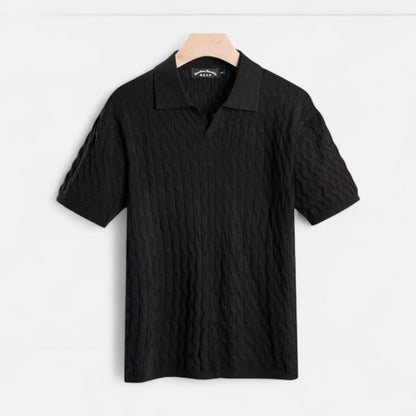 Polo Shirt - Mixed Piqué Texture