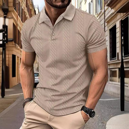 Camisa Polo Relaxada com Textura Jacquard
