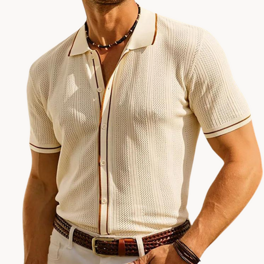 Camisa Polo de Manga Curta com Tecido Respirável