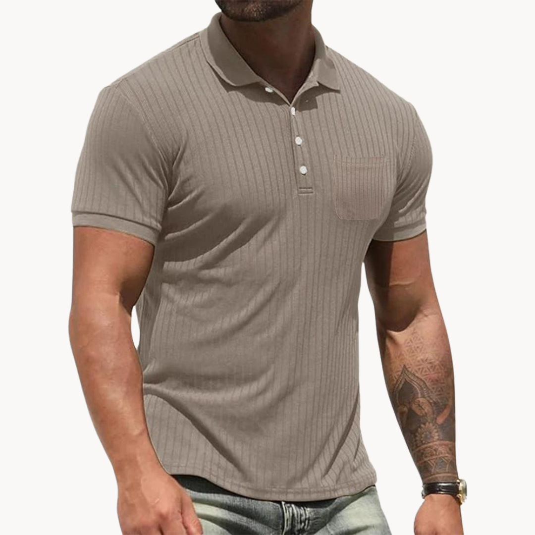 Camisa Polo Ajustada de Mezcla Suave