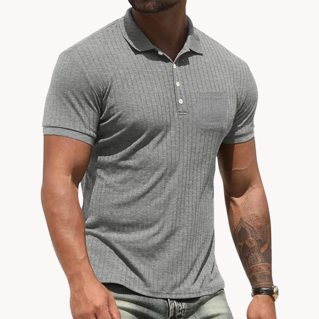 Camisa Polo Ajustada de Mezcla Suave