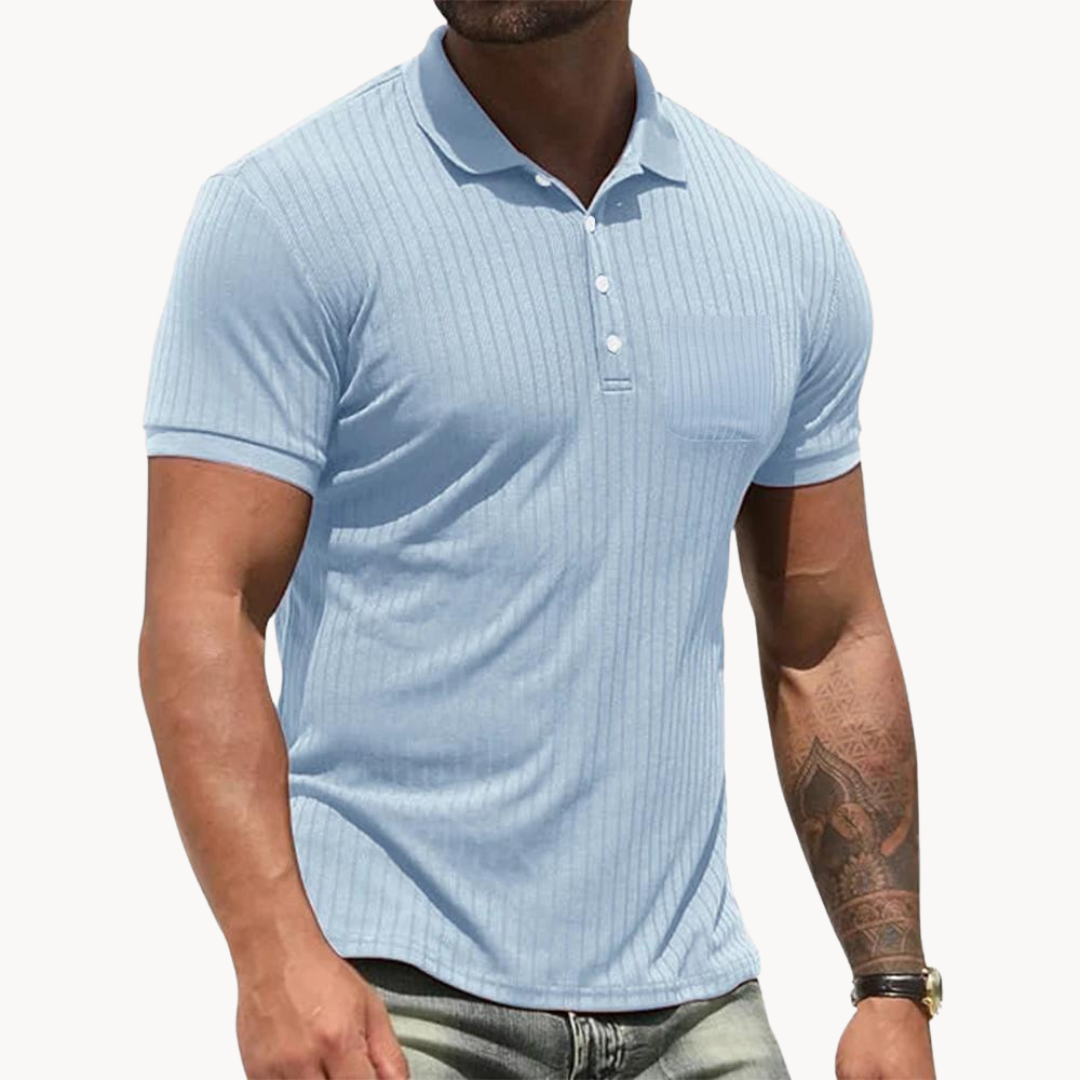 Camisa Polo Ajustada de Mezcla Suave
