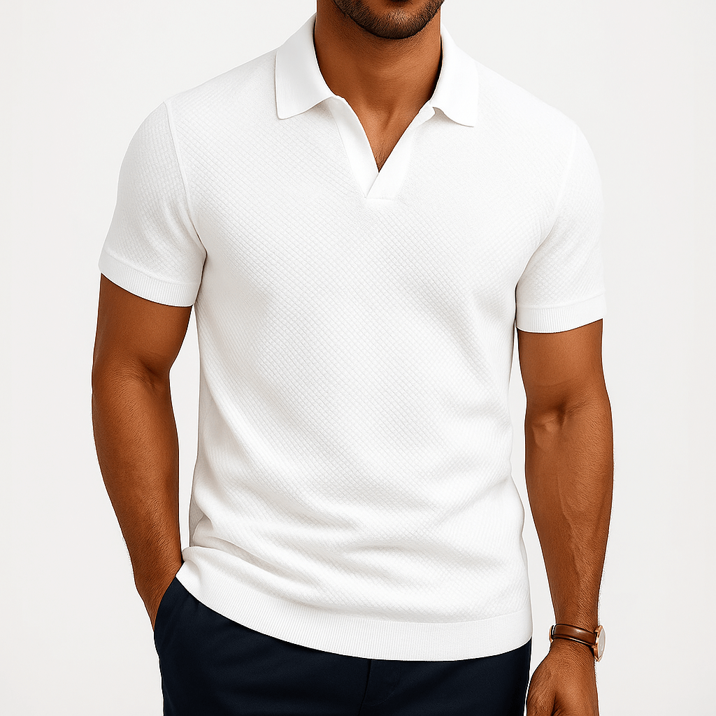 Camisa Polo Texturizada de Poliéster