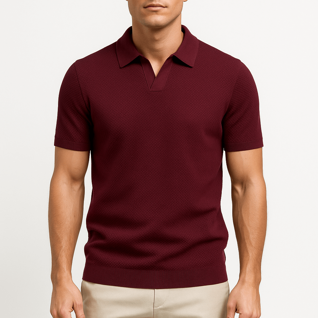 Camisa Polo Texturizada de Poliéster