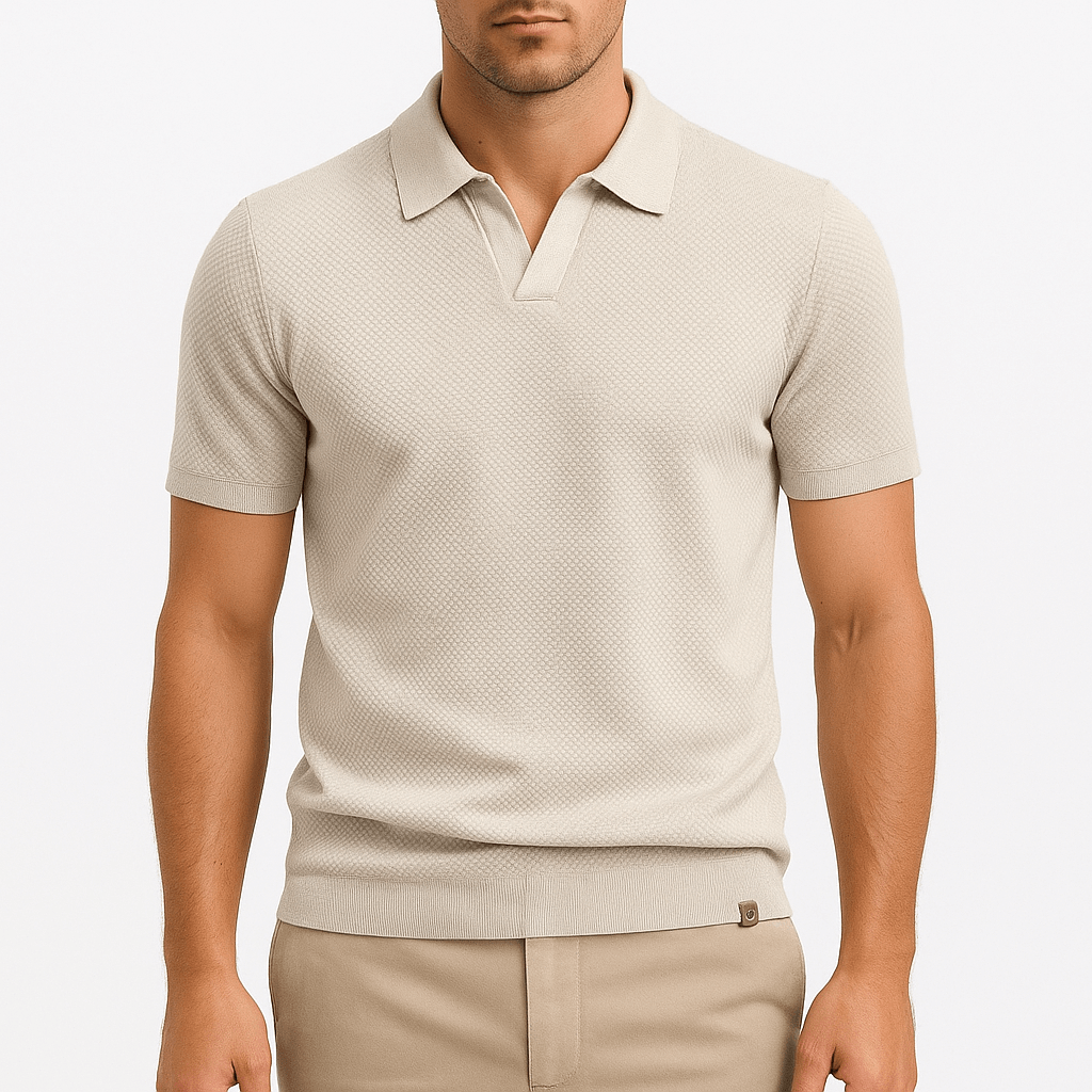 Camisa Polo Texturizada de Poliéster