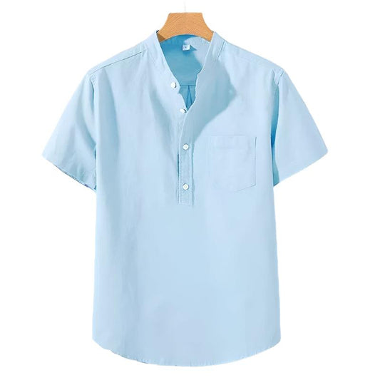 Camisa de Poliéster con Cuello Alto