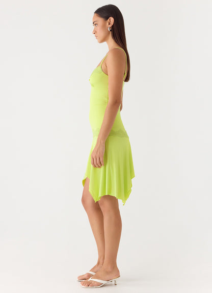 Mini Queen Card Dress - Lime