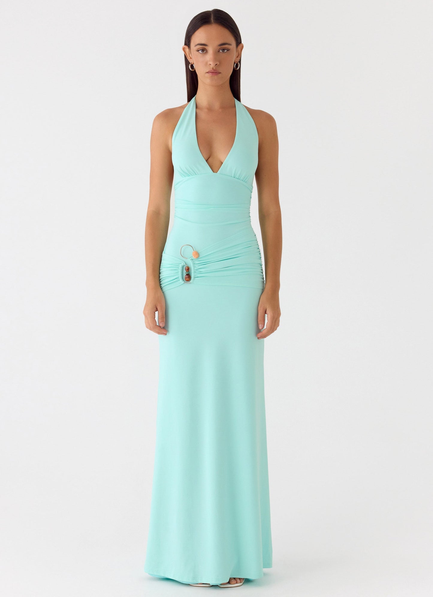 Vestido Maxi Halter Rhia - Verde Menta