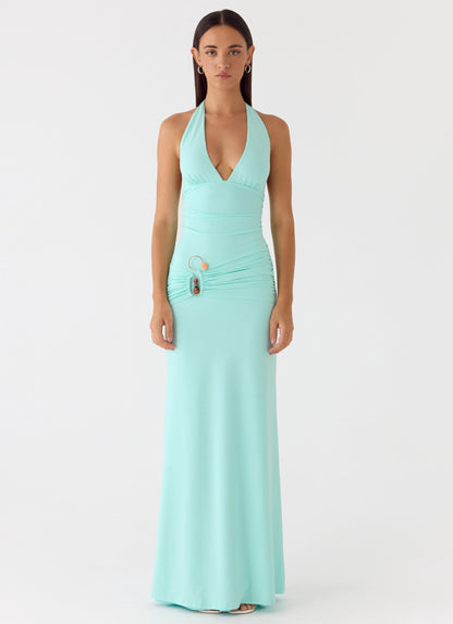 Vestido Maxi Halter Rhia - Verde Menta