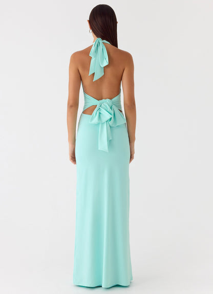 Vestido Maxi Halter Rhia - Verde Menta