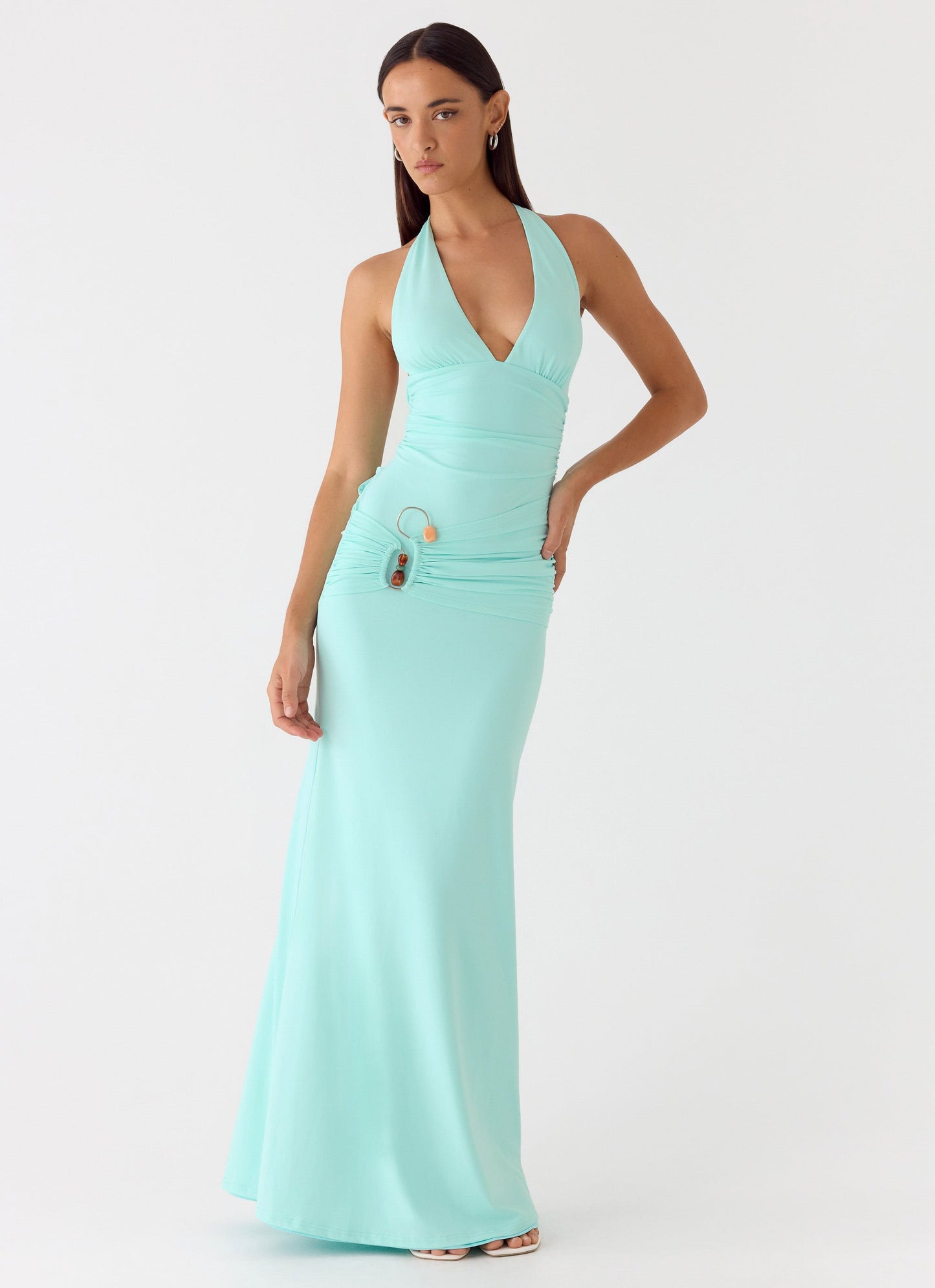 Vestido Maxi Halter Rhia - Verde Menta