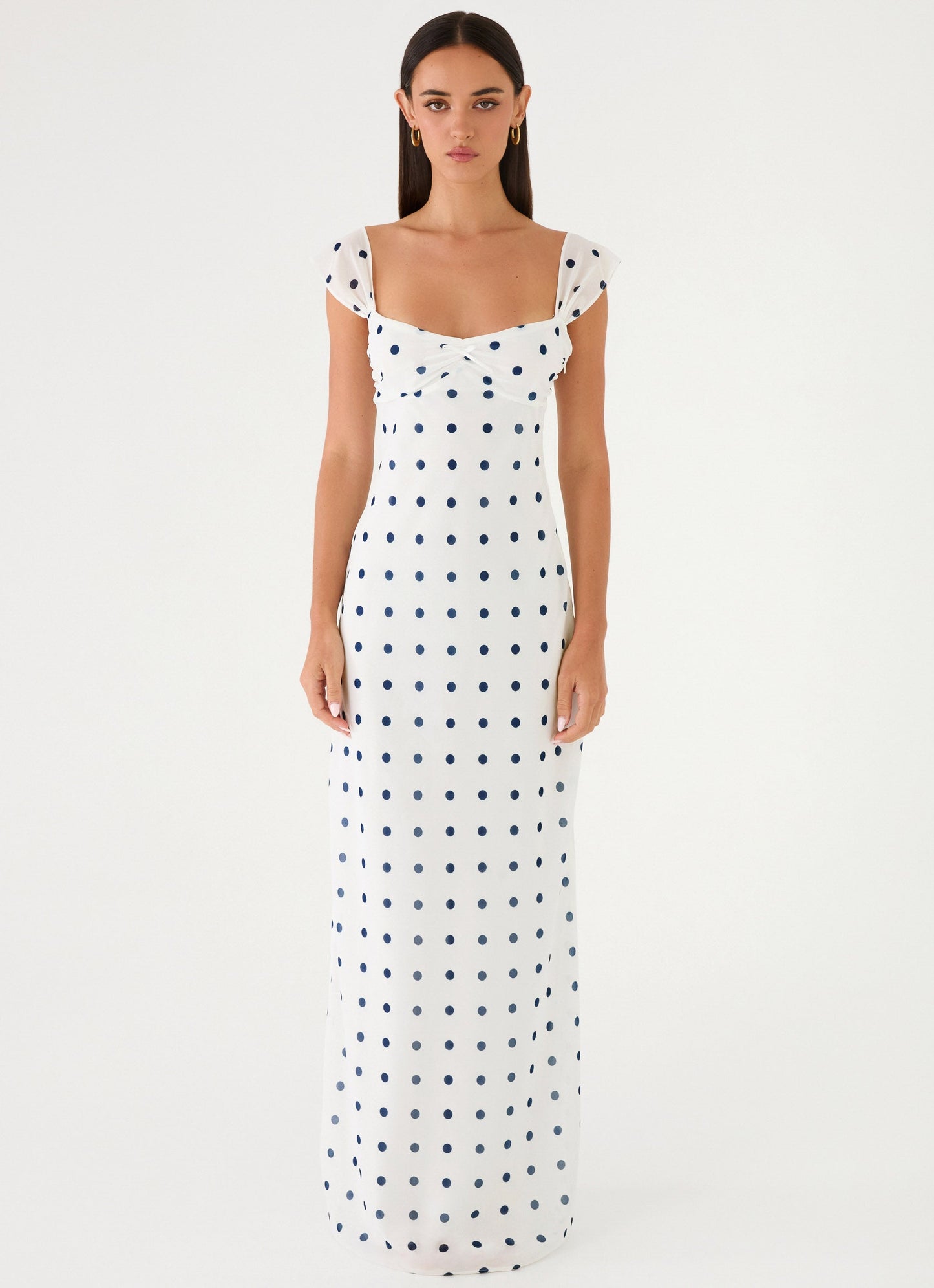 Maxi Dress Roma Notte - Porcelain Blue Polka Dots