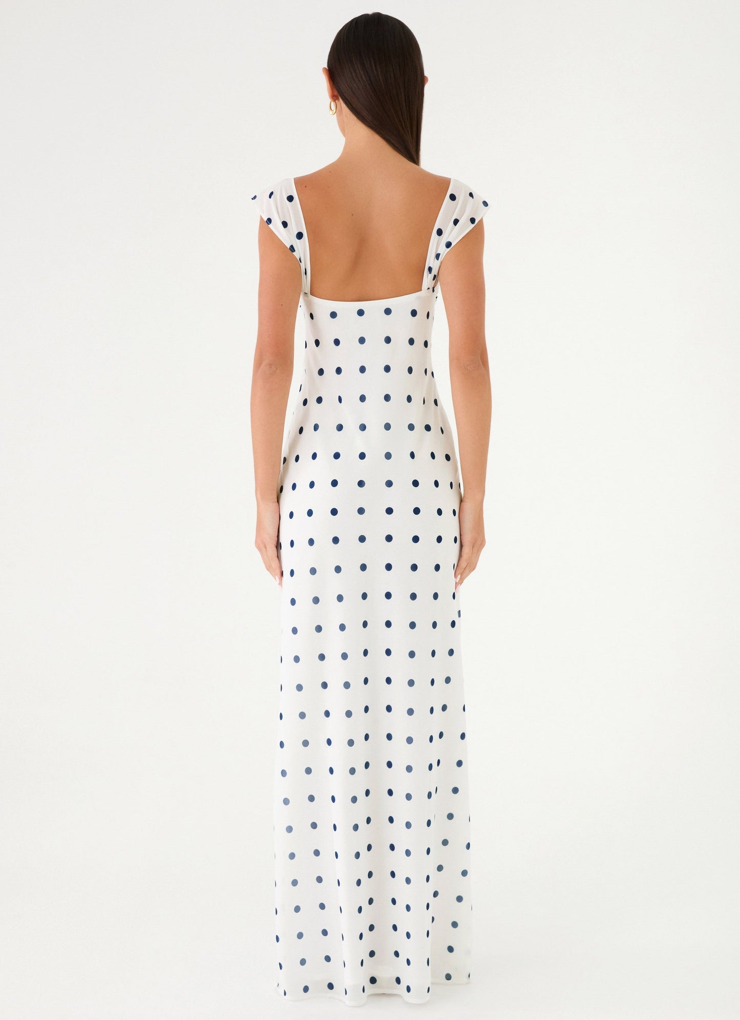 Maxi Dress Roma Notte - Porcelain Blue Polka Dots