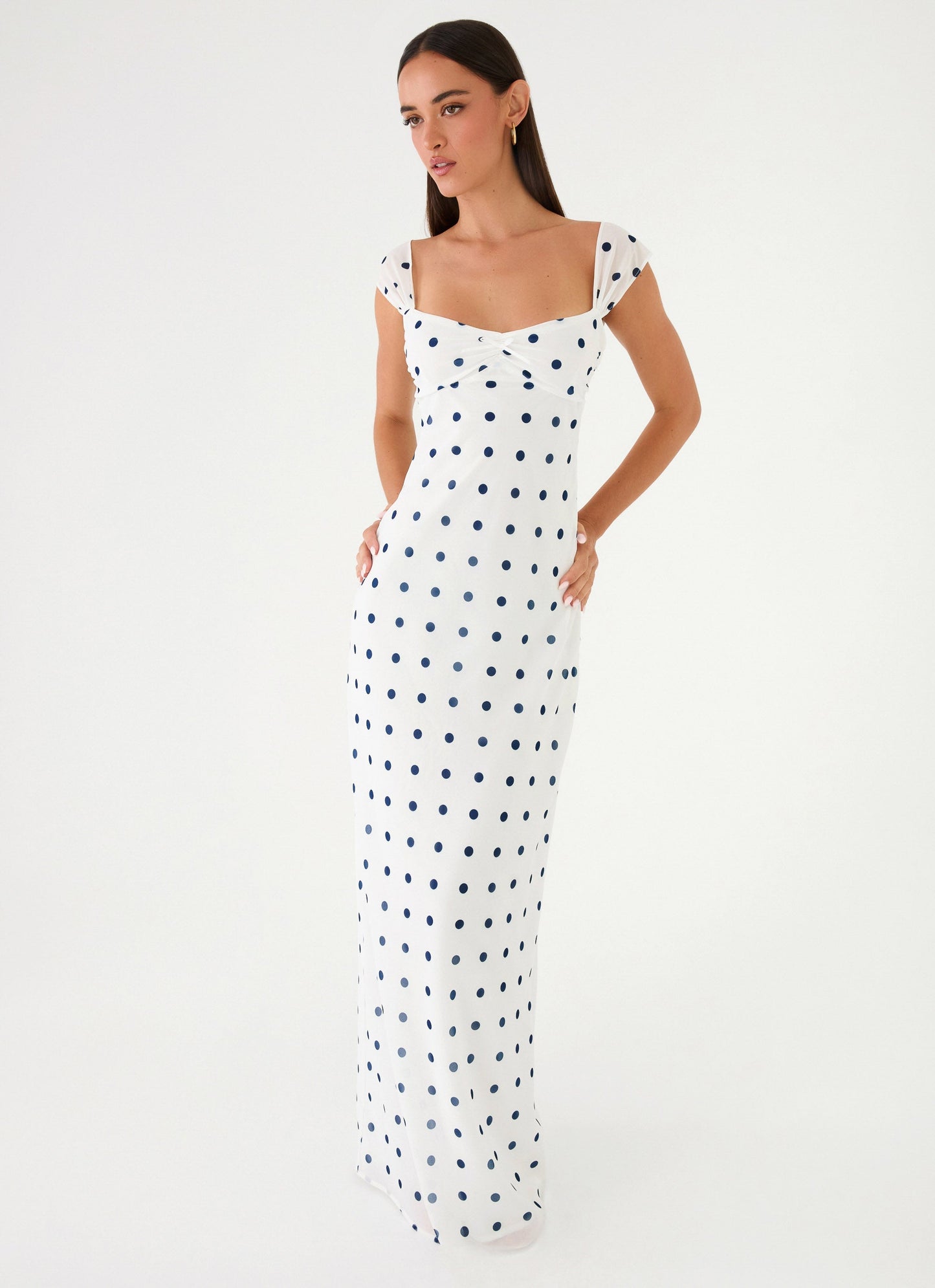 Maxi Dress Roma Notte - Porcelain Blue Polka Dots
