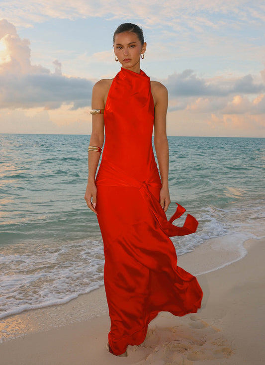Vestido Maxi Tangerina Rumina com Cinto