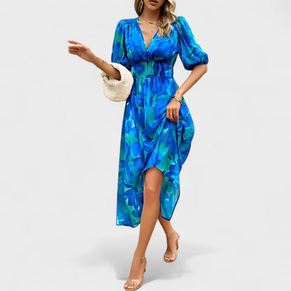 Clara - Elegante Vestido Midi con Estampado Floral