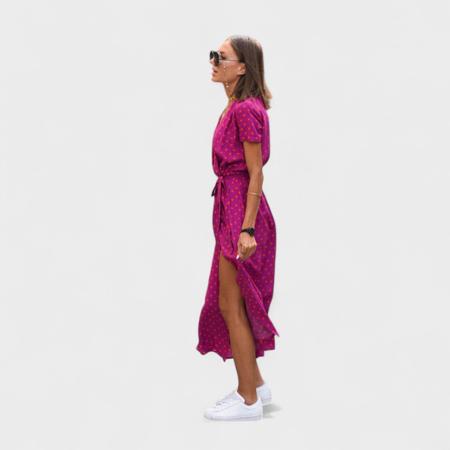 Vestido Boho Chic em Tom de Rosa Lírio