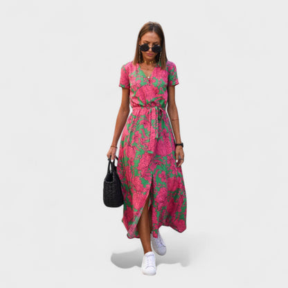 Vestido Boho Chic em Tom de Rosa Lírio