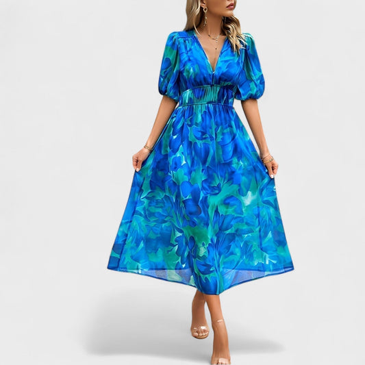 Clara - Elegante Vestido Midi con Estampado Floral