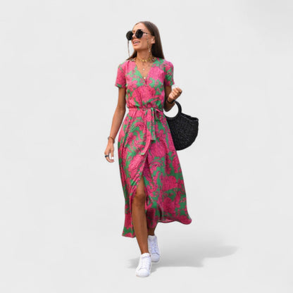 Vestido Boho Chic em Tom de Rosa Lírio